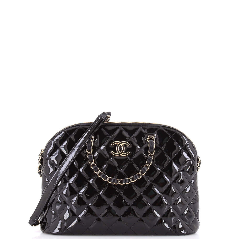 Chanel Small Coco Top Handle Shopping Bag Quilted Patent